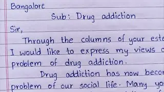 letter to the editor about Drug addiction problem
