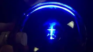 4 BLUE LEDS FEEDING the Magnet seen thru FERROSPHERE