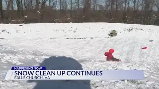 Snow cleanup continues in Fairfax County after storm