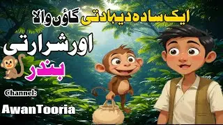 New Urdu Story|ایک سادہ دیہادتی انسان اور شرارتی بندر|funny vedio carton story