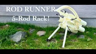 Fishing Rod Runner Carrier Pro! Portable Rod Rack For 3-5 Rods!