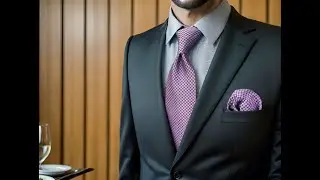 A90 Purple Houndstooth Mens Ties Pocket Square Set