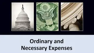 Ordinary and Necessary Expenses