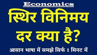 स्थिर विनिमय दर क्या है | Fixed Exchange Rate Kya Hai | Sthir Vinimay Dar ki Paribhasha | Economics