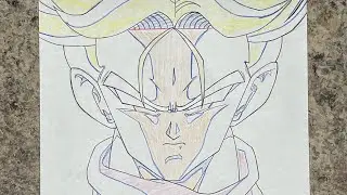 Drawing Super Saiyan Rage Trunks in a DBZ Genga Style!