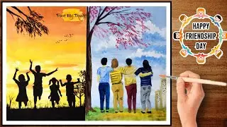 Friendship Day Drawing |#51| Daily Art Tutorial for Beginners | Poster Colours