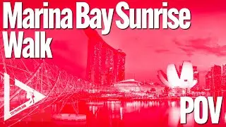 🇸🇬 Singapore Marina Bay Sunrise Walk | Helix Bridge &rarr; Apple Store 🌅