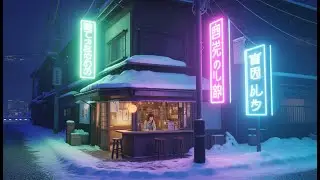 🎶Relaxing Study Lofi | Snowy Tokyo Alleyway For Studying, Sleeping, And Relaxing📚