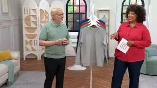 Denim & Co. Active French Terry V-Neck Pullover with Side Trim on QVC