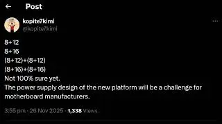 Инсайдер выдвинул теорию о четырёх разблокированных процессорах Intel Nova Lake S, подкреплённых ...