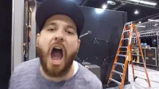 Setting up the Warwick/Framus booth at NAMM 2017