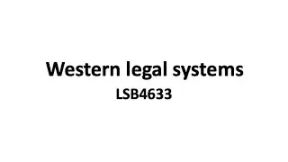 Western Legal Systems Part 1 14 min