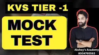 KVS TIER 1 MOCK TEST । KVS PRT TGT PGT 2026