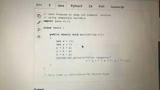 How to swap two numbers without using a temporary variable?