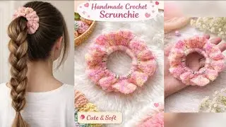 Beautiful scrunchie 🎀💖 so easy to make #crocheting #hairaccesaries #trending #yt  @ArtCraft-f8x 