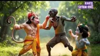 Hanuman Ji and little Krishna AI video , 