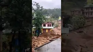 Moment landslide takes out building in India | AJ #shorts
