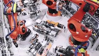 Audi e-tron powertrain assembly.