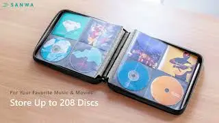 SANWA CD/DVD/Blu-Ray Disc Case with Album Storage- 208 capacity for Home, Office, Game, Car