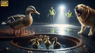 Heart-Melting Rescue: Dog Helps Mother Duck Get Her Babies Back From the Drain
