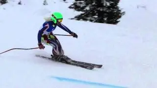 Kelly and Charlotte British Disabled Ski Team Europa Cup Giant Slalom run 1