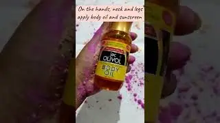 Skincare during holi|Holi hack for skin and hair#viralvideo #youtubeshorts #ashortaday #shorts #holi