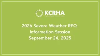 2026 King County Severe Weather Response RFP Info Session