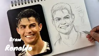 How to Draw Cristiano Ronaldo | Drawing Tutorial with English Caption