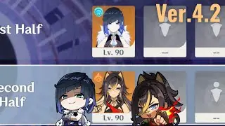【原神】Ver.4.2 夜蘭＆ディシアの両単騎で螺旋12層 星9クリア / Ver.4.2 Spiral Abyss Floor 12 Yelan ＆ Dehya ☆9 Stars