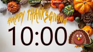10 Minute 🍂 Fall - Thanksgiving Countdown Timer -  Wind Chime Alarm 🍂 🦃
