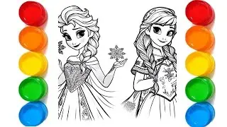 How to Draw Elsa and Anna from Frozen Disney | Beautiful Princess Drawing | Frozen Drawing 