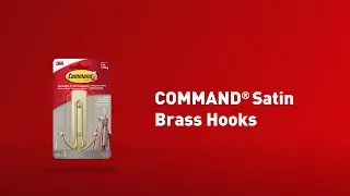 Organize Beautifully with Command&trade; Medium Satin Brass Hooks
