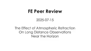 Atmospheric Refraction Long Distance Observations