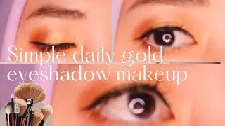 MAKEUP EYESHADOW GOLD SEDERHANA #tutorialmakeup #makeup #makeuplook #eyeshadow #goldeyeshadow