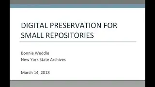 Digital Preservation for Small Repositories