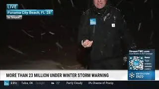 Snow Meets White Sand! ❄️ Rare Florida Snowstorm Transforms Panama City Beach
