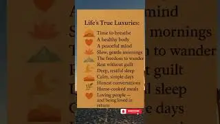 True LUXURIES of life #goodtherapy #habitsthatchangeyourlife #healthymindset