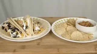 OSM - Poultry Filled Tortilla with Handmade Pepper and Tomato Based Salsa and Corn Chips