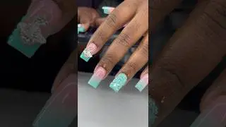 Semi Exotic 🩵 #blacknailtech #nails #houstonnails #nailart #nailinspo
