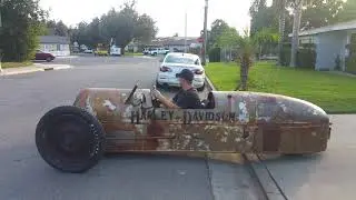 1918 Harley Davidson Cycle car LEAVING