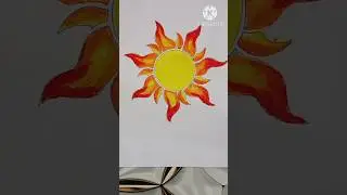 Sun painting of oil pastel colour easy step by step #drawing