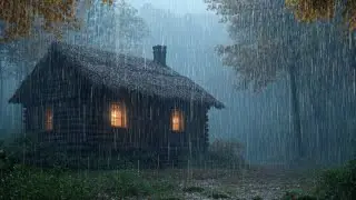 Relax and Sleep with Rain Sounds &ndash; Stormy Rainfall at Forest Cabin