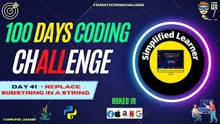 Day #41 | Program to Replace substring in a String | Very Important Problem for CSE Students