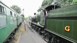 GWR 2857 leaving Bridgnorth station 29 June 2021.