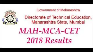 MCA CET Result 2018, MAH MCA CET 2018 Results