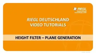 RiSCAN PRO | H&ouml;henfilter - Ebeneerstellung | (Height Filter - Plane Generation)