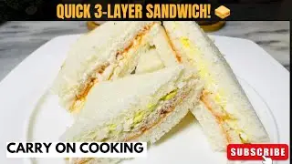 Quick 3-Layer Sandwich Recipe | Easy Lunchbox Idea for Kids | No Cook, No Mess 