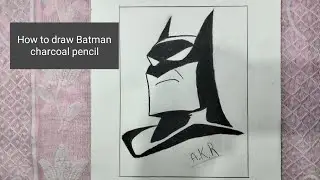 How to draw Barman charcoal pencil || How to draw Batman @dcofficial