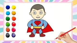 How to draw super man? drawing and Coloring