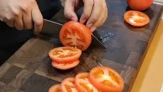 Straight Cut Tomatoes by Takeshi Saji Aogami#2 (Blue Steel#2) Rainbow Damascus Bunka 170mm